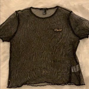 Glitter Mesh Crop Top